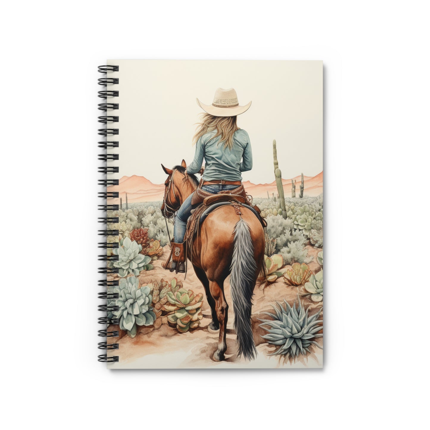 Cowgirl Spiral Paper Cover Notebook - Ruled Line